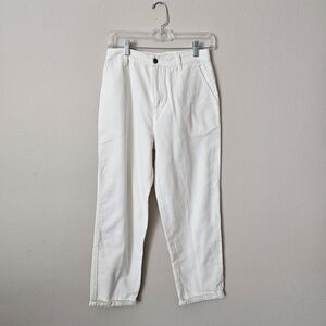 RVCA Women's White Cropped Straight-Leg Pants